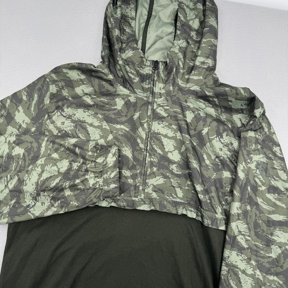 Under Armour Mens‎ Sportstyle Wind Anorak Jacket Half Zip Pullover Large L Camo